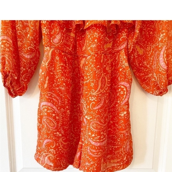 1. STATE Paisley Off The Shoulder Romper - Picture 5 of 11